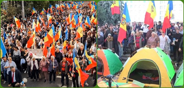 Proteste non-stop în fața Președinției: Vom protesta pașnic până când guvernarea își va da demisia